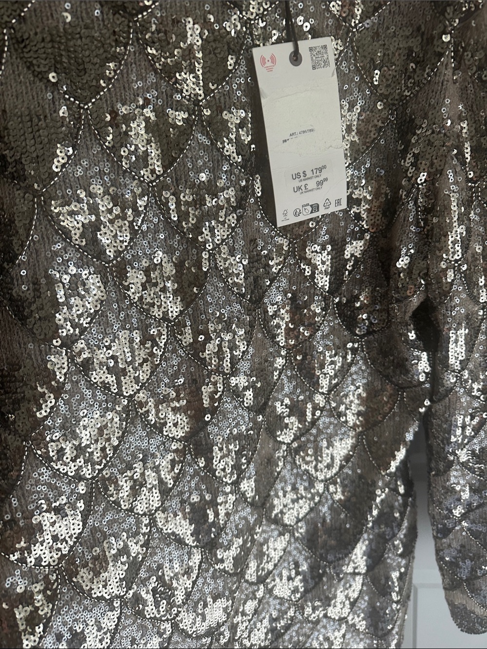 NWT ZW COLLECTION SEQUIN MINI DRESS SILVER - Picture 8 of 8